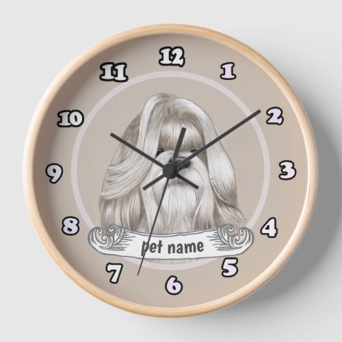 Shih Tzu Dog  Clock