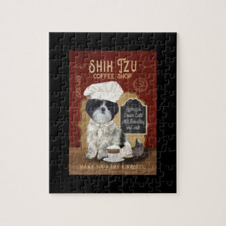 Shih Tzu Dog Coffee Jigsaw Puzzle