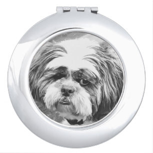SHIH TZU DOG  COMPACT MIRROR