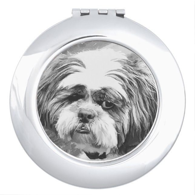 SHIH TZU DOG  COMPACT MIRROR (Front)