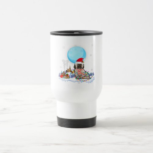 Shih Tzu Dog Cute Christmas Lights  Lover Gift Travel Mug