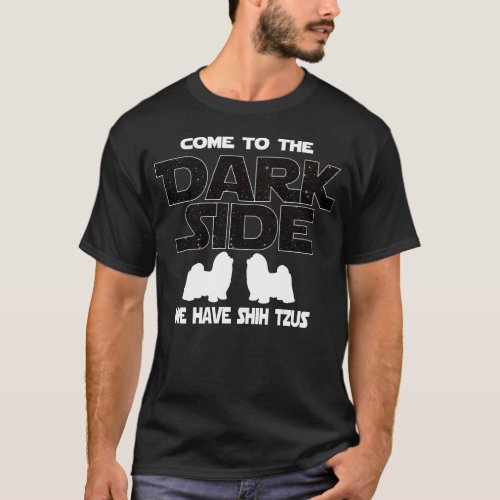 Shih Tzu Dog Dark Side Funny Gift T_Shirt