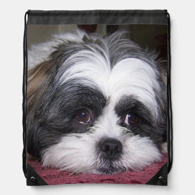 Shih Tzu Dog Drawstring Bag (Front)
