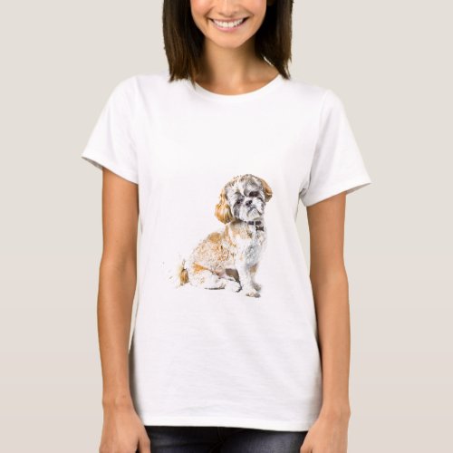 Shih Tzu Dog Fitted Tee Shirt