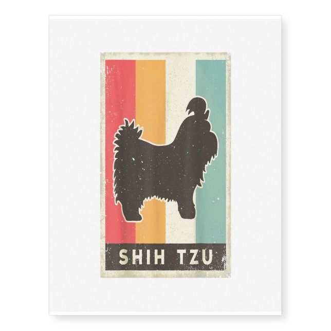 Shih Tzu  Dog Funny Gift Temporary Tattoos (Front)