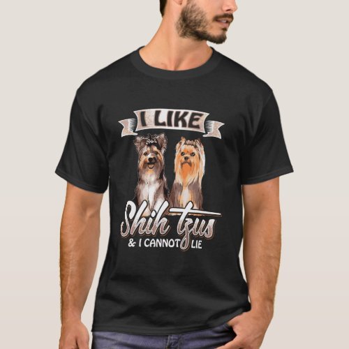 Shih Tzu Dog Funny Gift Womens Mens T_Shirt
