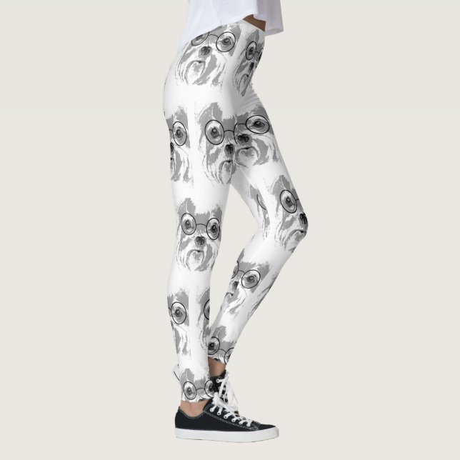 Shih Tzu Dog Glasses Leggings (Right)