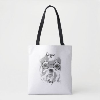 Shih Tzu Dog Glasses Tote Bag by Visages at Zazzle