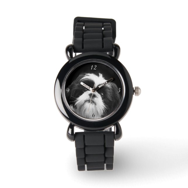 Shih Tzu Dog  glitter wrist watch (Front)