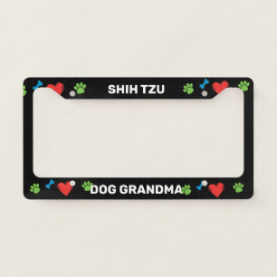 Shih Tzu Dog Grandma License Plate Frame