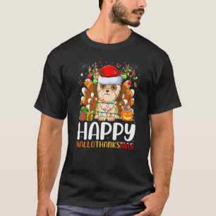 Shih Tzu Dog Halloween Christmas Happy Hallothank T-Shirt