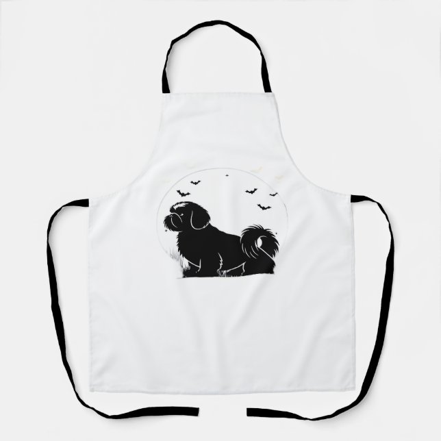 Shih Tzu Dog – Halloween Moon Silhouette Classic T Apron (Front)