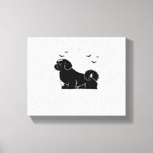 Shih Tzu Dog – Halloween Moon Silhouette Classic T Canvas Print