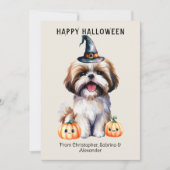 Shih Tzu Dog Happy Halloween Holiday Card (Front)
