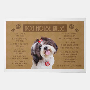 Shih Tzu Dog House Rules, If It Broken, It’s Yours Doormat