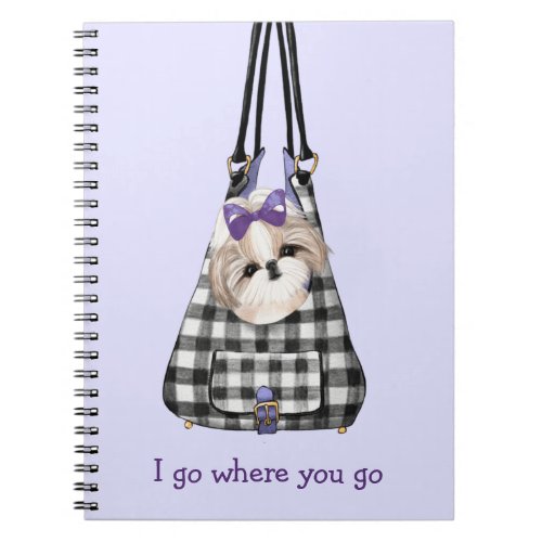 Shih Tzu Dog in a Bag Notebook