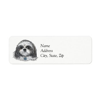 Shih Tzu Dog Label by Eclectic_Ramblings at Zazzle