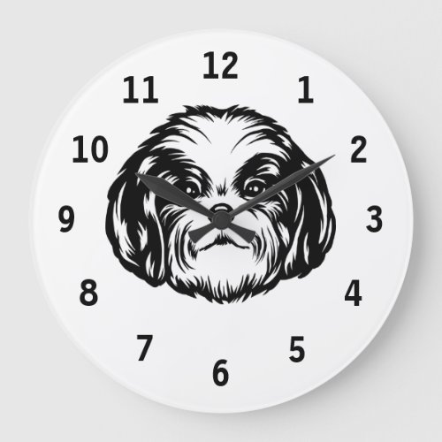 Shih Tzu Dog Large Clock