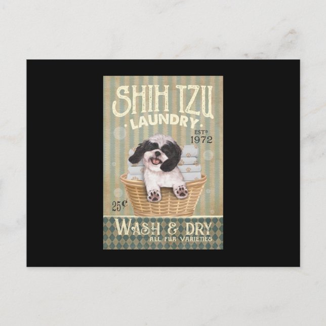 Shih Tzu Dog Laundry Cute Shih Tzu Life Puppy Tzu Postcard (Front)