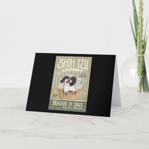 Shih Tzu Dog Laundry Cute Shih Tzu Life Puppy Tzu Thank You Card