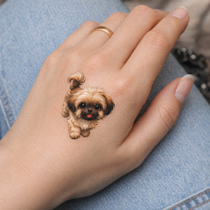 Shih Tzu Dog Lovers Cute Cartoon Temporary Tattoos