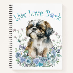 Shih Tzu Dog Mom Floral Notebook