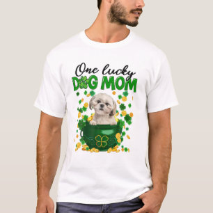 Shih Tzu Dog Mom Irish Green Shamrock St Patrick's T-Shirt