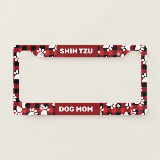 Shih Tzu Dog Mom  License Plate Frame (Front)