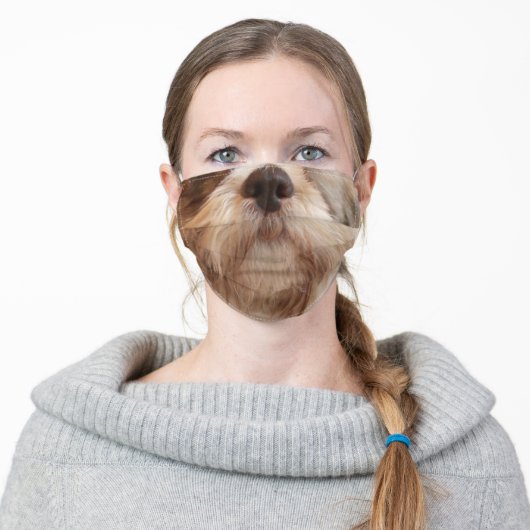 Shih Tzu Dog Nose Adult Cloth Face Mask (Worn)
