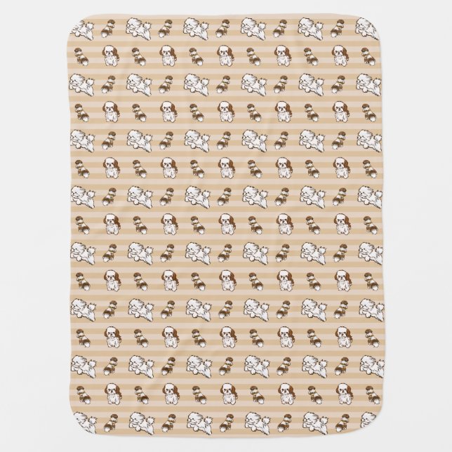 shih tzu dog pattern  baby blanket (Front)