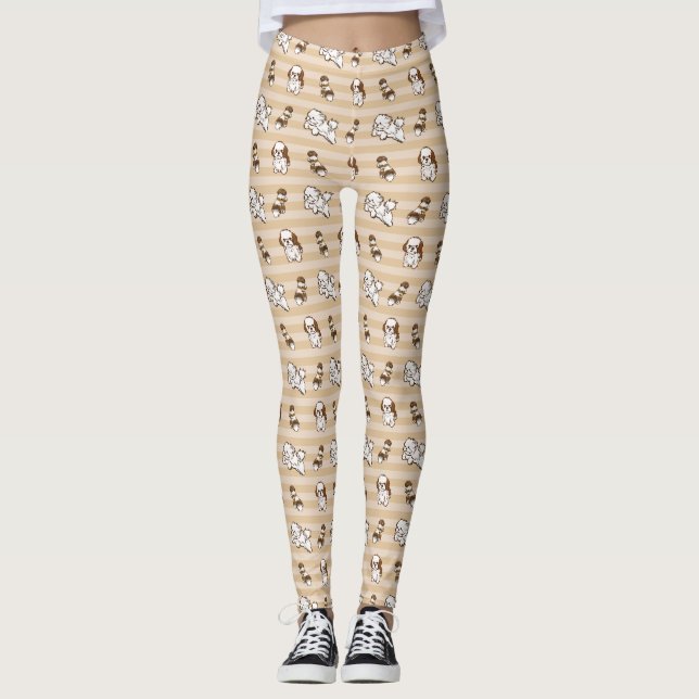 shih tzu dog pattern  leggings (Front)