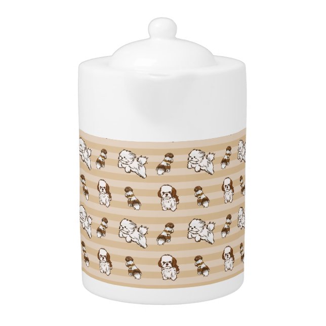  shih tzu  dog pattern teapot (Front)