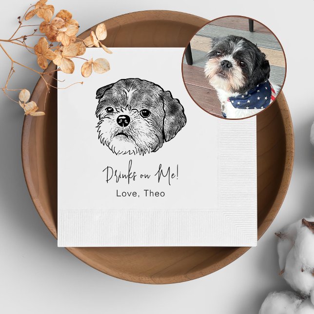 Shih Tzu Dog Personalized Drink On Me Napkins (Creator Uploaded)