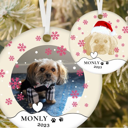 Shih Tzu Dog Personalized Hand Drawing Ceramic Ornament