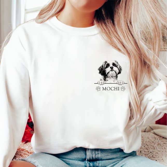 Shih Tzu Dog Personalized Hand Drawing Sweatshirt (Creator Uploaded)