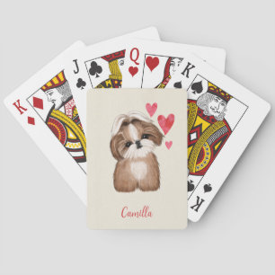 Shih Tzu Dog Personalized Pet Name Poker Cards