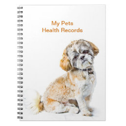 Shih Tzu Dog Pet Health Record Notebook