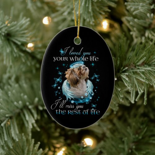 Shih Tzu Dog Pet Memorial Miss You Rest Of life Ceramic Ornament