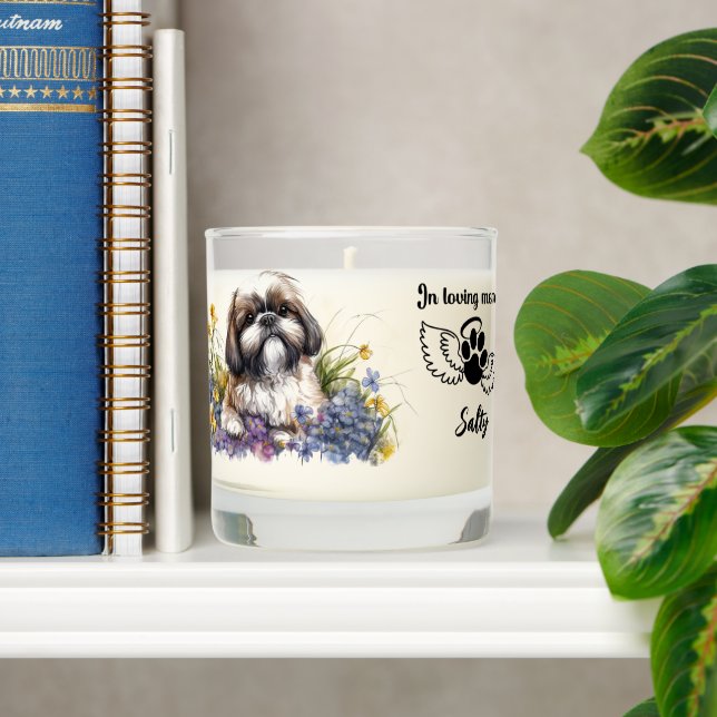 Shih-tzu Dog Pet Memorial Scented Candle (Shelf)