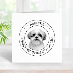 Shih Tzu Dog Pet Photo Round Rubber Stamp