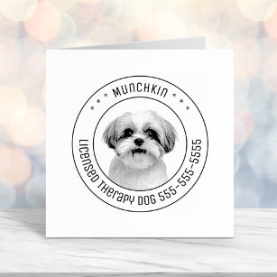 Shih Tzu Dog Pet Photo Round Self-inking Stamp