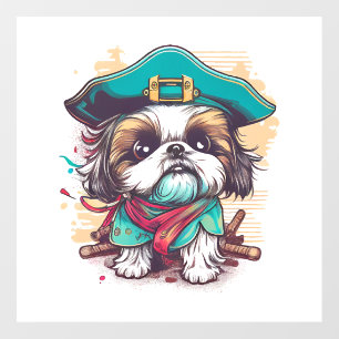 Shih Tzu Dog Pirate Floor Decals