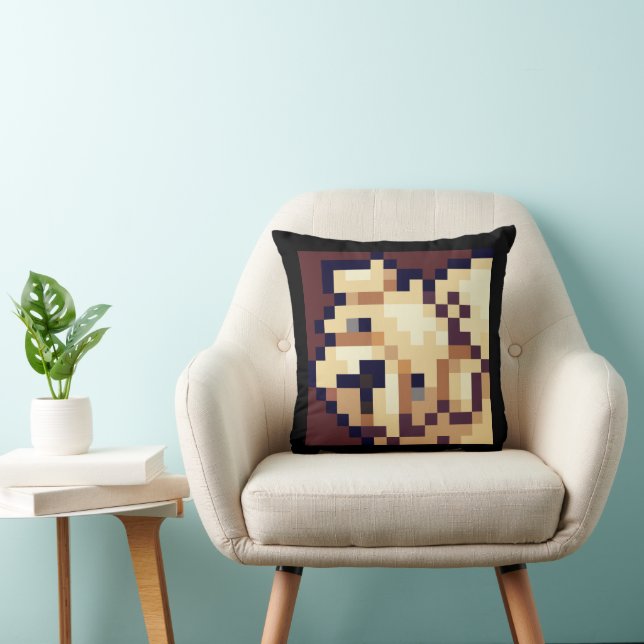 Shih Tzu dog. Pixel Art, pixelart Throw Pillow (Chair)