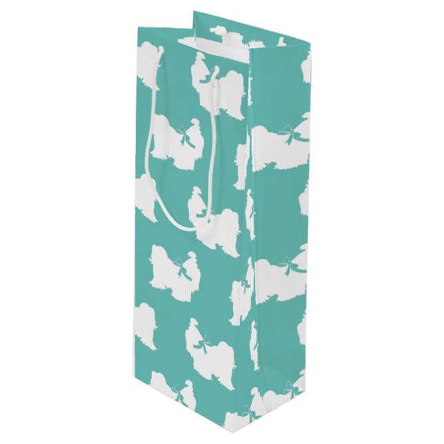 Shih-Tzu Dog Puppy Long Hair Wine Gift Bag (Front Angled)