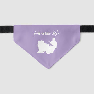 Shih Tzu Dog Puppy Silhouette with Name Pet Bandana Collar
