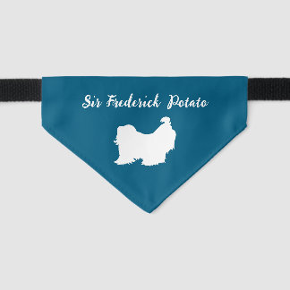 Shih Tzu Dog Puppy Silhouette with Name Pet Bandana Collar