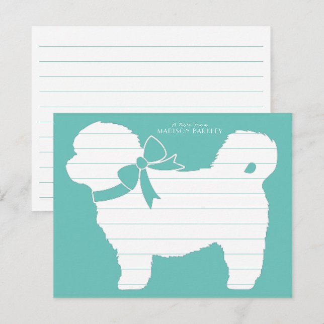 Shih Tzu Dog Puppy Teddy Bear Short Hair Thank You Card (Front/Back)