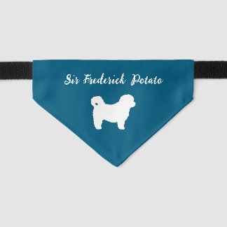 Shih Tzu Dog Puppy Teddy Bear Silhouette with Name Pet Bandana Collar