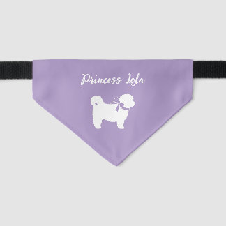 Shih Tzu Dog Puppy Teddy Bear Silhouette with Name Pet Bandana Collar