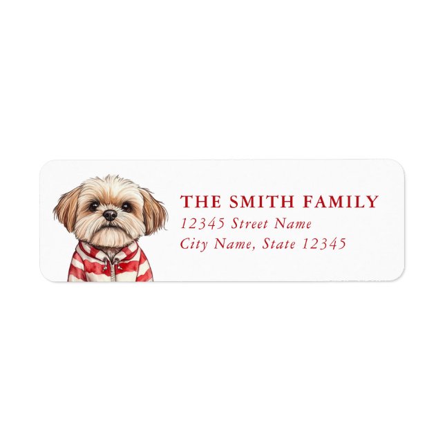 Shih Tzu Dog Return Address Labels (Front)
